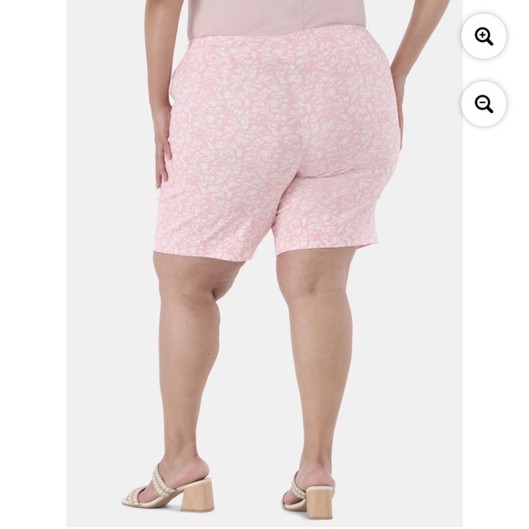 Just My Size Women’s Pink Floral Millennium Bermuda Shorts Size 1X NEW - Picture 5 of 7